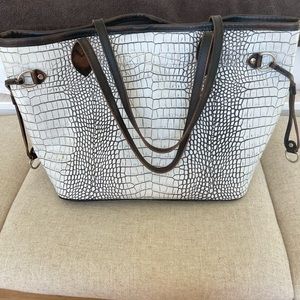 Free bird leather tote